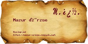Mazur Örzse névjegykártya